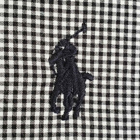 Polo Ralph Lauren Oxford Shirt Mens Size L Black Gingham Plaid LS Button Down - Picture 4 of 10